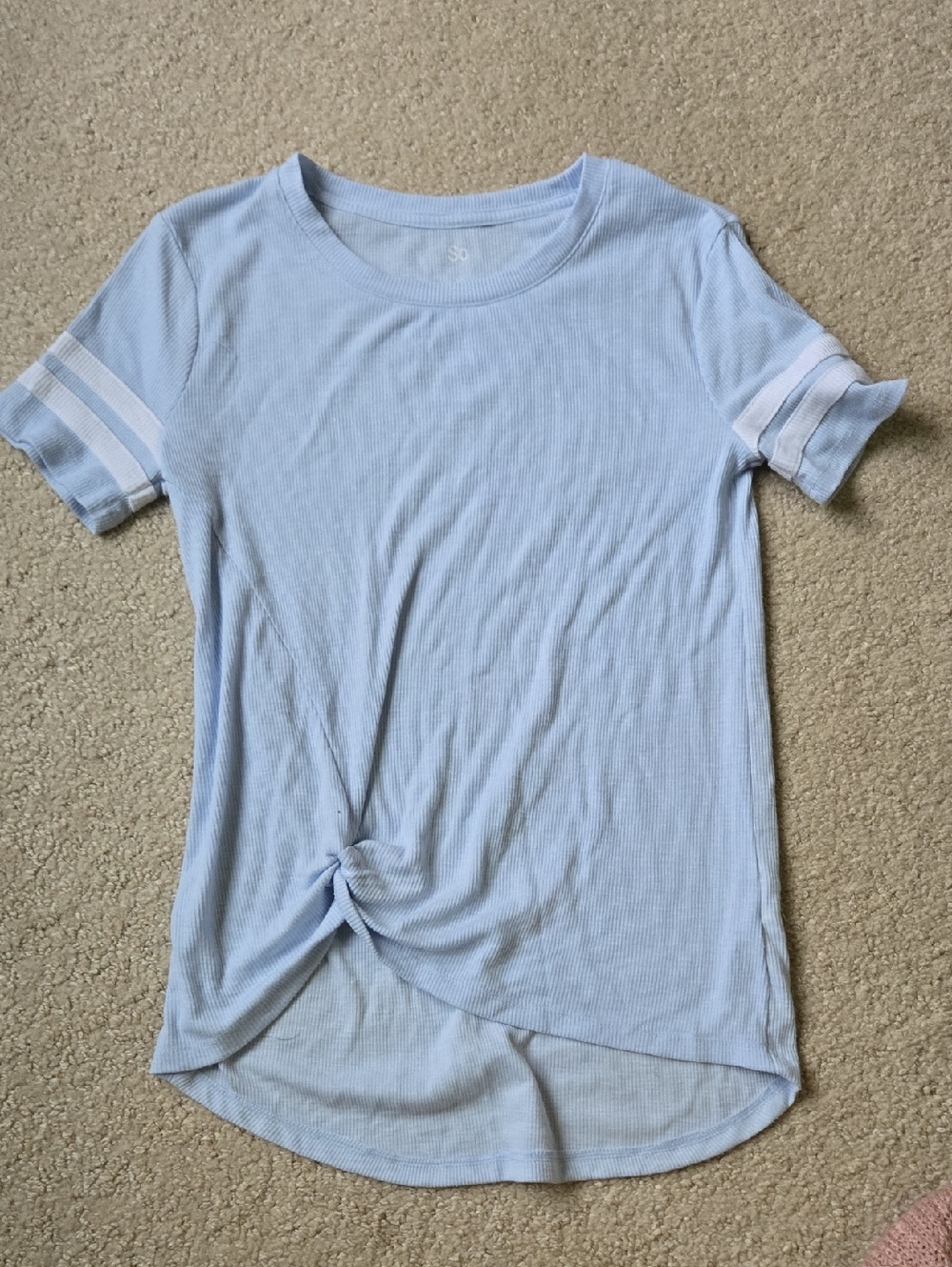 SO Light Blue Ribbed Tank